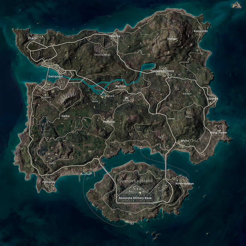 Erangel 2D map